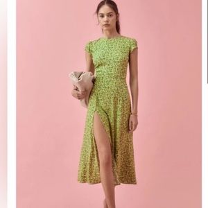 Reformation Gavin Dress Light Green Floral US 4